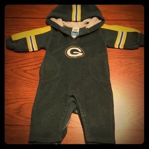 Adidas + Green Bay Packers Fleece Snap-Up Sleeper